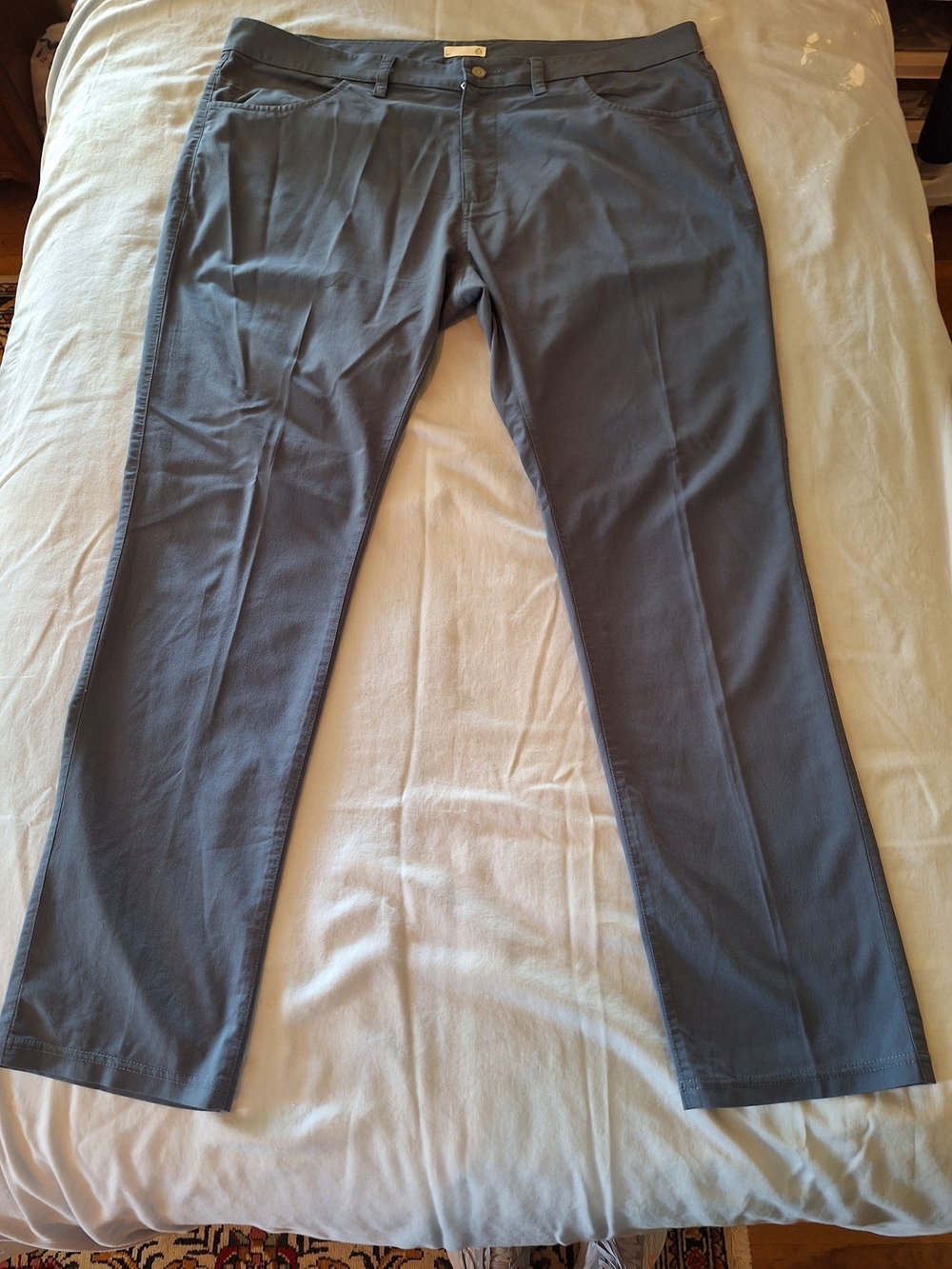 Tasc Pants Mens Gray Tailored Performance Bamboo Viscose 5 Pocket Chino Sz 40x32